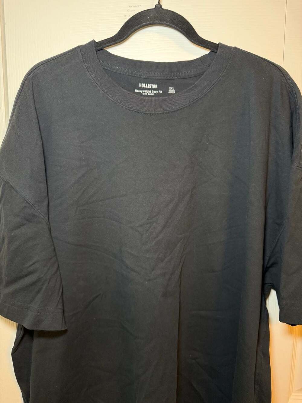 Hollister Heavyweight Boxy Fit T-Shirt Black Men's XXL